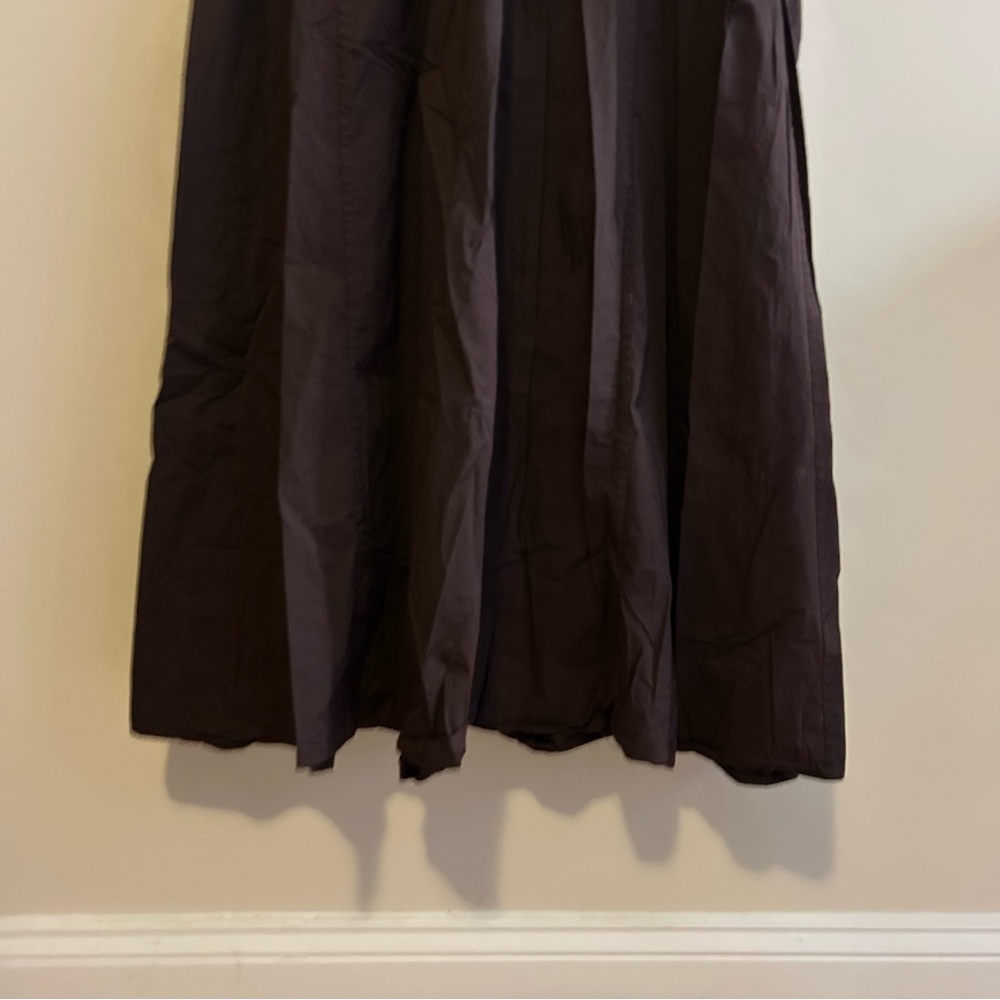 Staud Romy Midi Dress Earth Cafe Brown Sleeveless Collared Drop Waist Size 16 - Picture 4 of 11